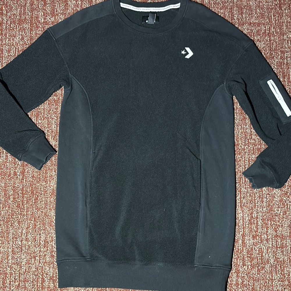 Converse Crewneck Sweater dress oversize sweatshirt fleece long sleeve women’s M